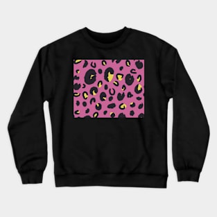 Black and Yellow Leopard on Purple Crewneck Sweatshirt